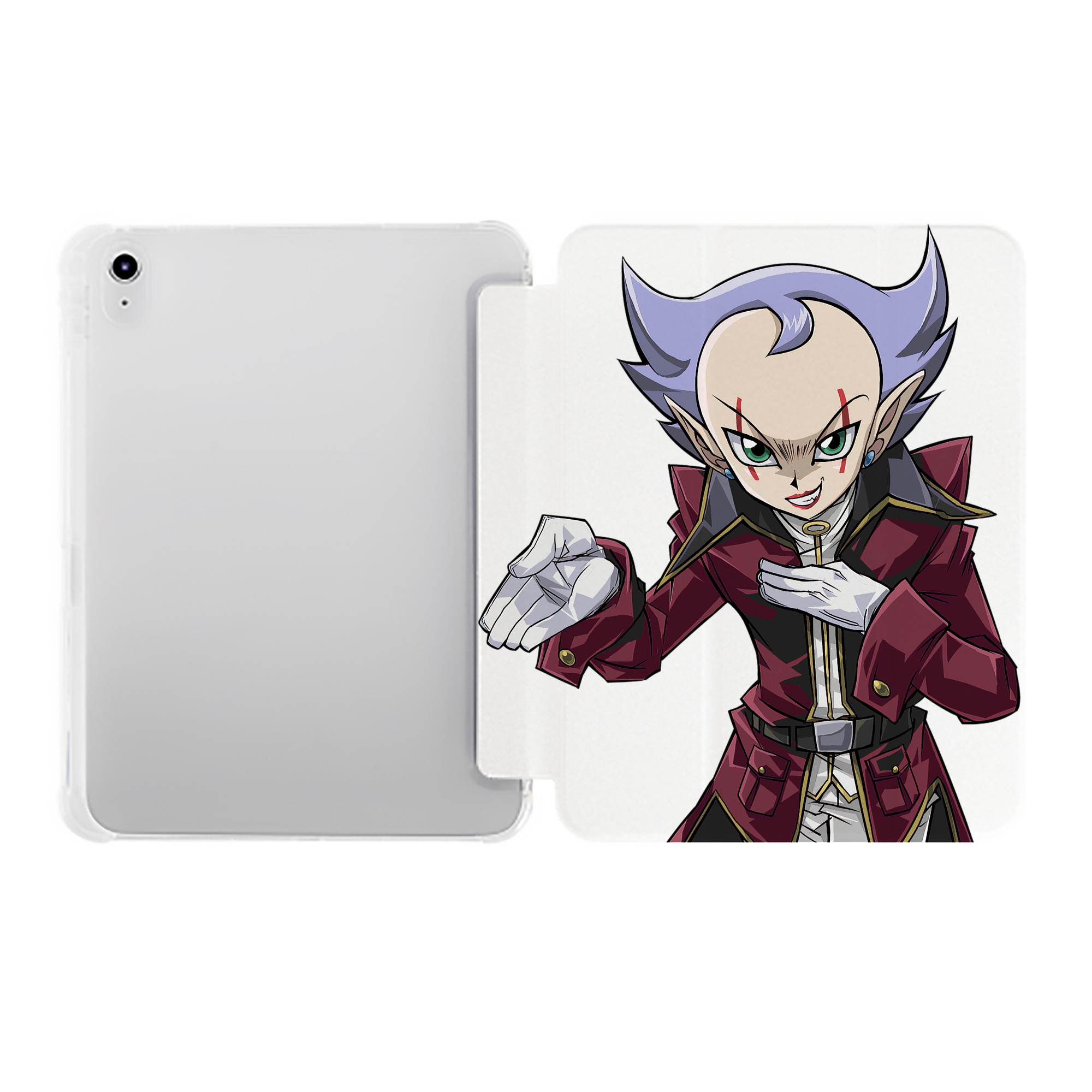 （画像用） 遊☆戯☆王 Yu-Gi-Oh! IPad ケース ペン収納付き 三つ折りスタンド PUレザー×シリコン 対応機種9.5/10.5/10.9インチ